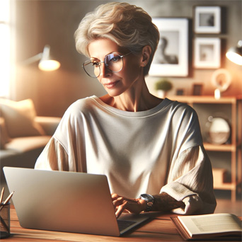 woman working eyeglasses